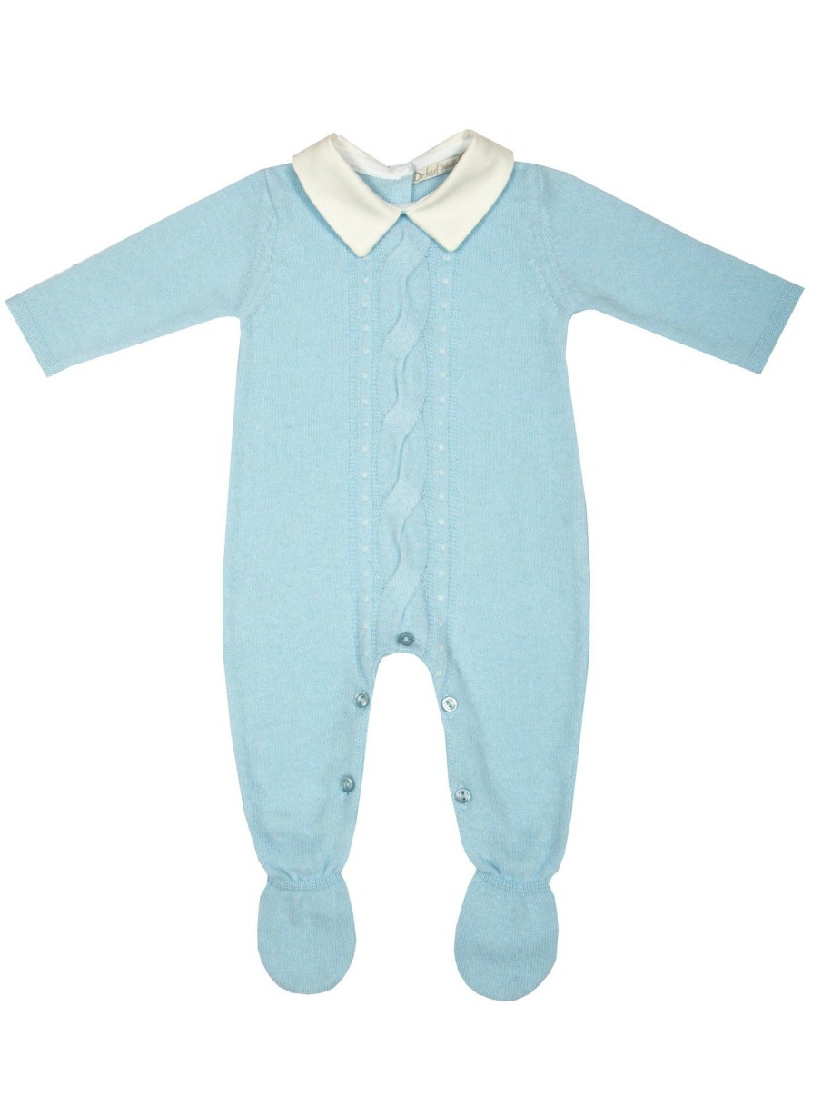 Newborn Dr Kid | Knitted Babygrow With Fabric Collar.